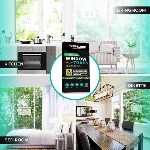 Window Fly Trap (26 Pack) XL Traps, Indoor for Home, Sticky Traps for Flying Bugs, Insects, Gnats, Moths and Fruit Flies, Non-Toxic, Waterproof, a...